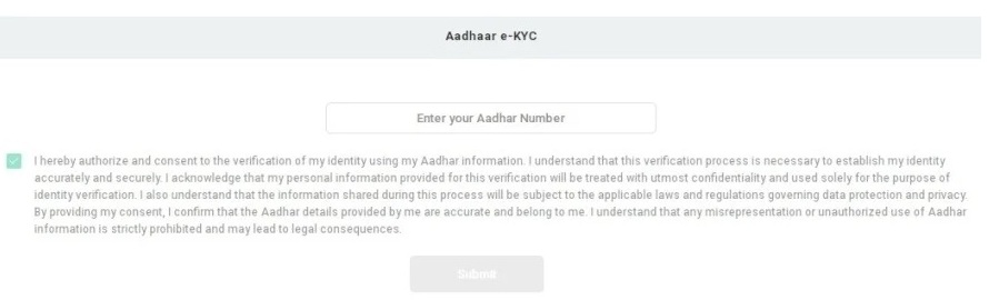 Aadhaar e-KYC.