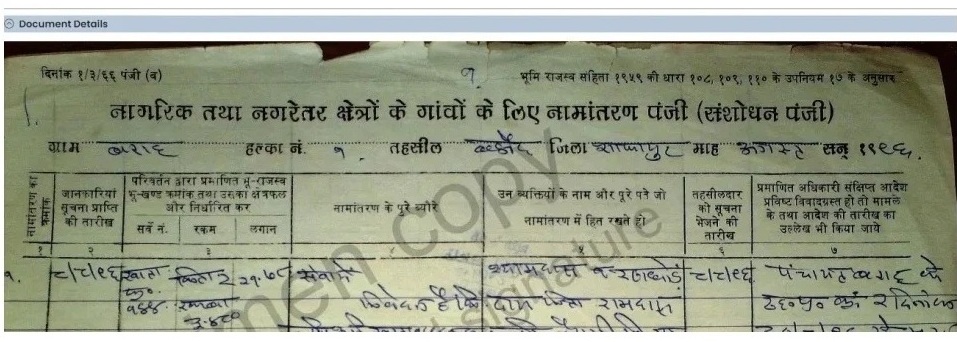 अभिलेखागार दस्तावेज (स्कैन) की प्रतिलिपि