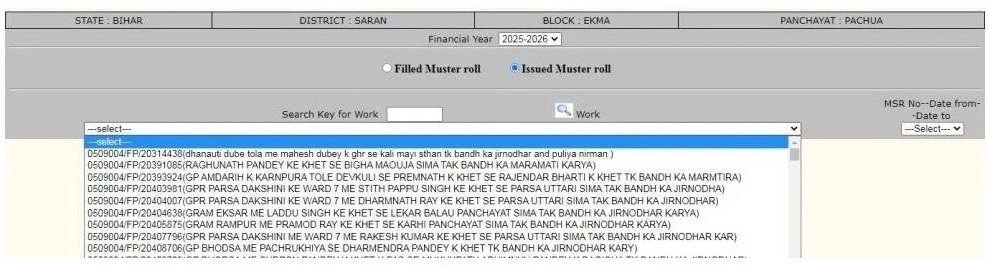 पंचायत की Muster roll