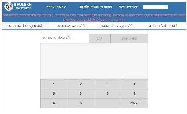 भूलेख खतौनी उत्तर प्रदेश Lucknow